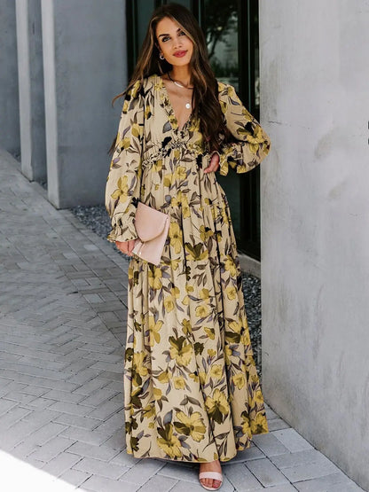 Bohemian Knot-Front Tiered Maxi Dress